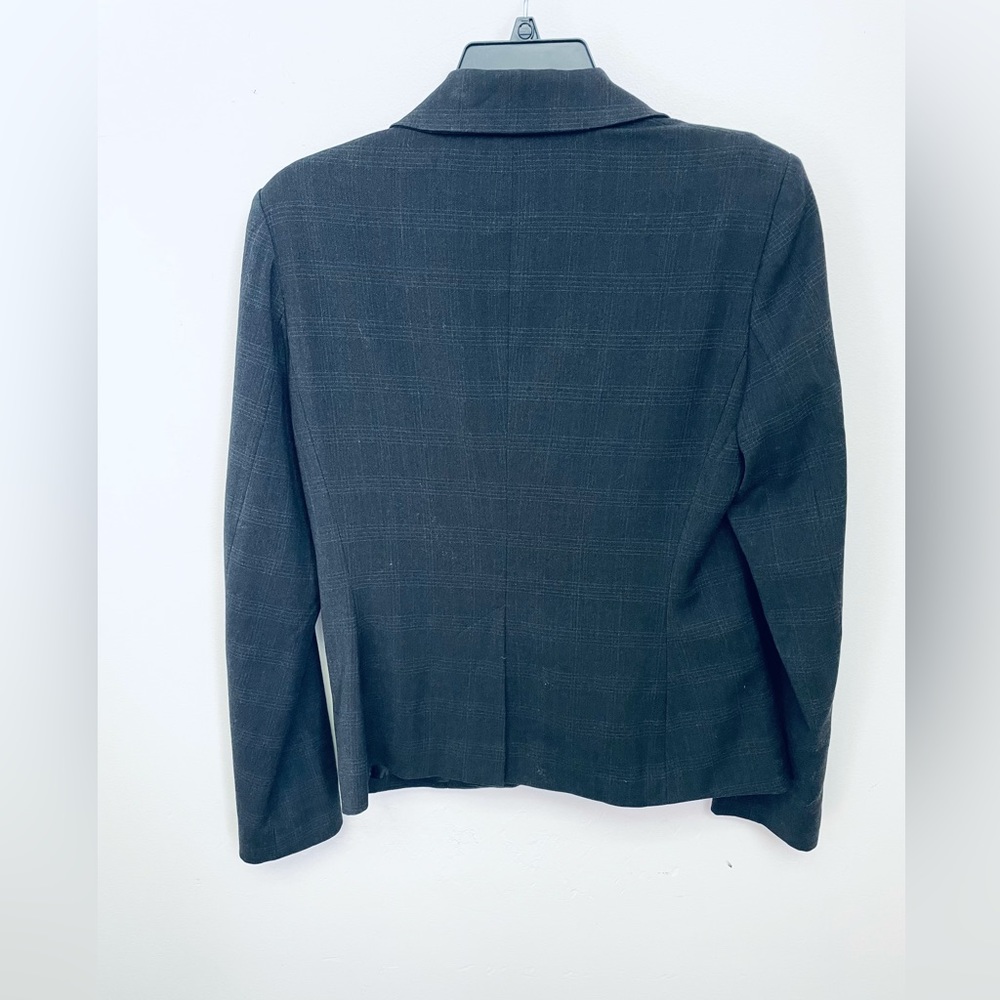 NY&Co Charcoal Gray Plaid Lined Blazer Women's Size 6 - Picture 6 of 6